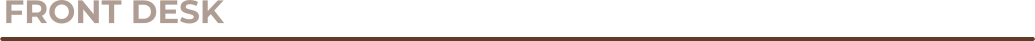 FRONT DESK